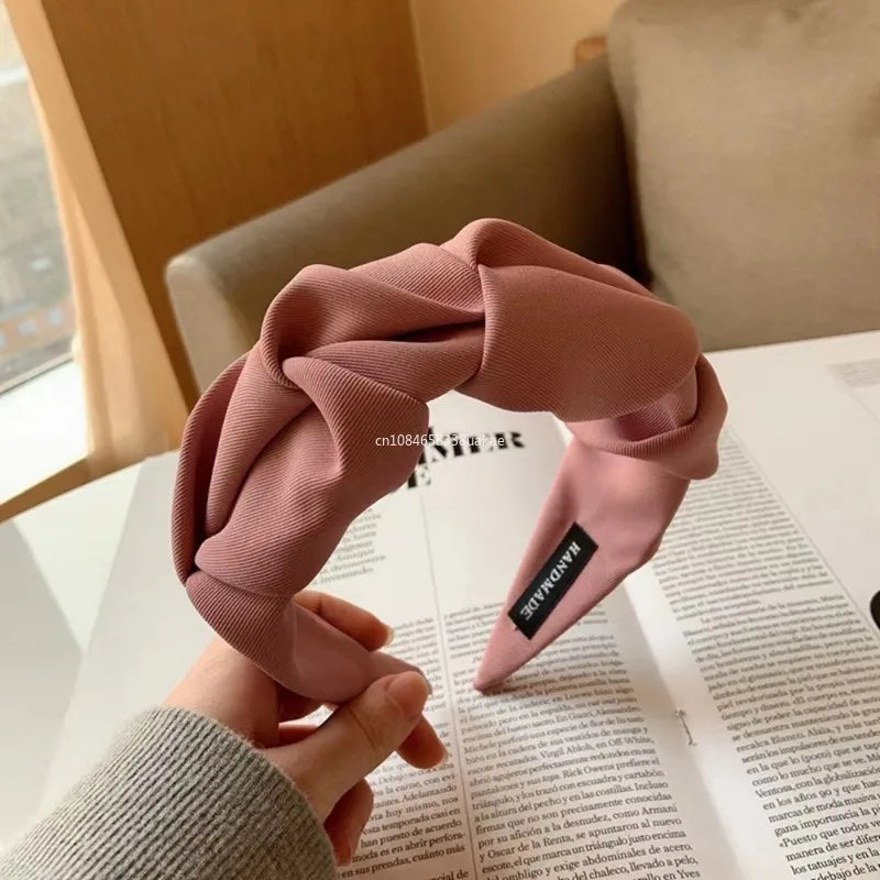 1 Pcs Fashion Hair Band Five Flower Solid Color Folds